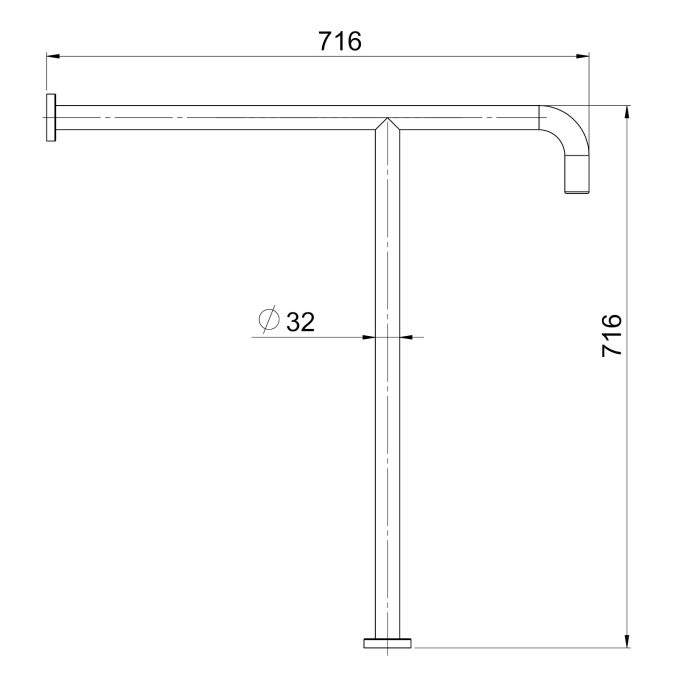 Toalettarmstöd GRABBA STSH-793C 800x700 mm. Diameter: 32mm. - Bild 2