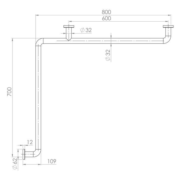 Stödhandtag Väggreling GRABBA STSK-L108GS - Bild 2